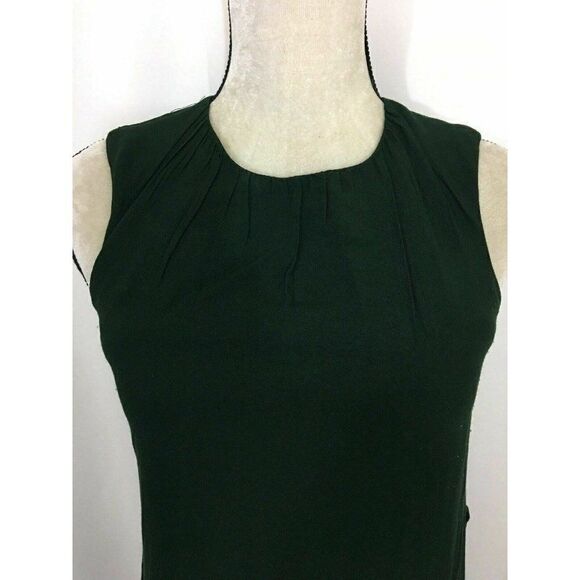 Zara Womens Solid Forest Green Scoop Neck Tank Mini Dress Viscose Xs - Picture 3 of 10